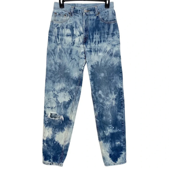 Vintage Levis Jeans Womens Size 26 / 2 / XS Levi’s 550 Mom Jeans Custom Bleached - Picture 2 of 16